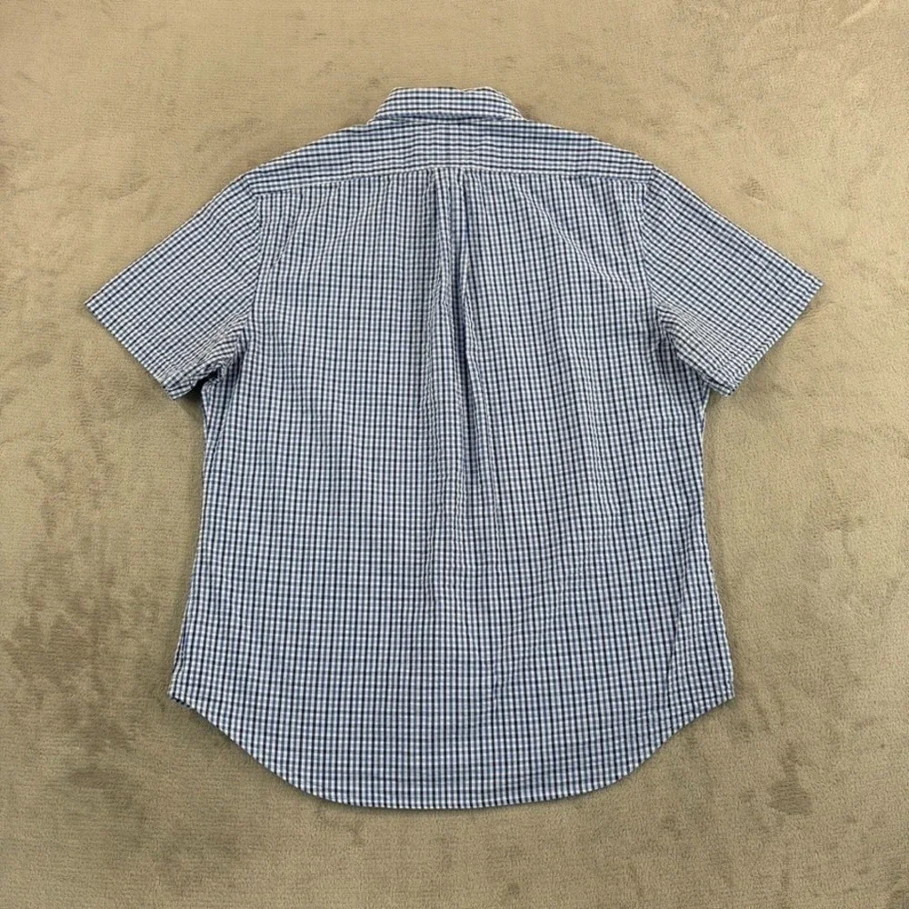 Polo Ralph Lauren Slim Fit Seersucker Shirt in Blue Gingham Check Men XL Pony